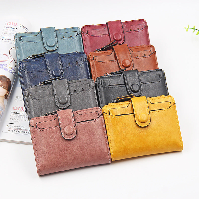 Wholesale PU Zipper Short Wallet